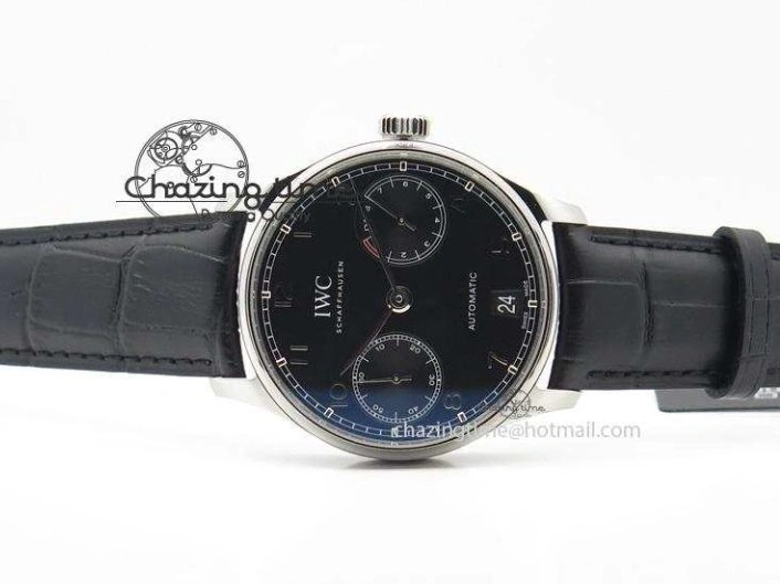 MIROTIME 0412 Practical Portuguese Real PR IW500109 ZF 1:1 Best Edition Black Dial On Black Leather Strap A52010 V 7308